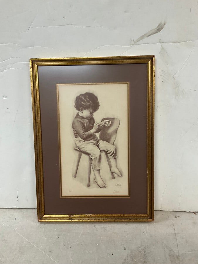 Boy painting art signed piece 20x15 (1 of 1)