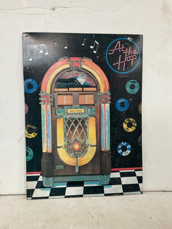 Jukebox art piece on metal 17x12: Jukebox art piece on metal 17x12