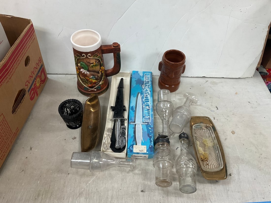 Knife, tiki mugs and more: Knife, tiki mugs and more