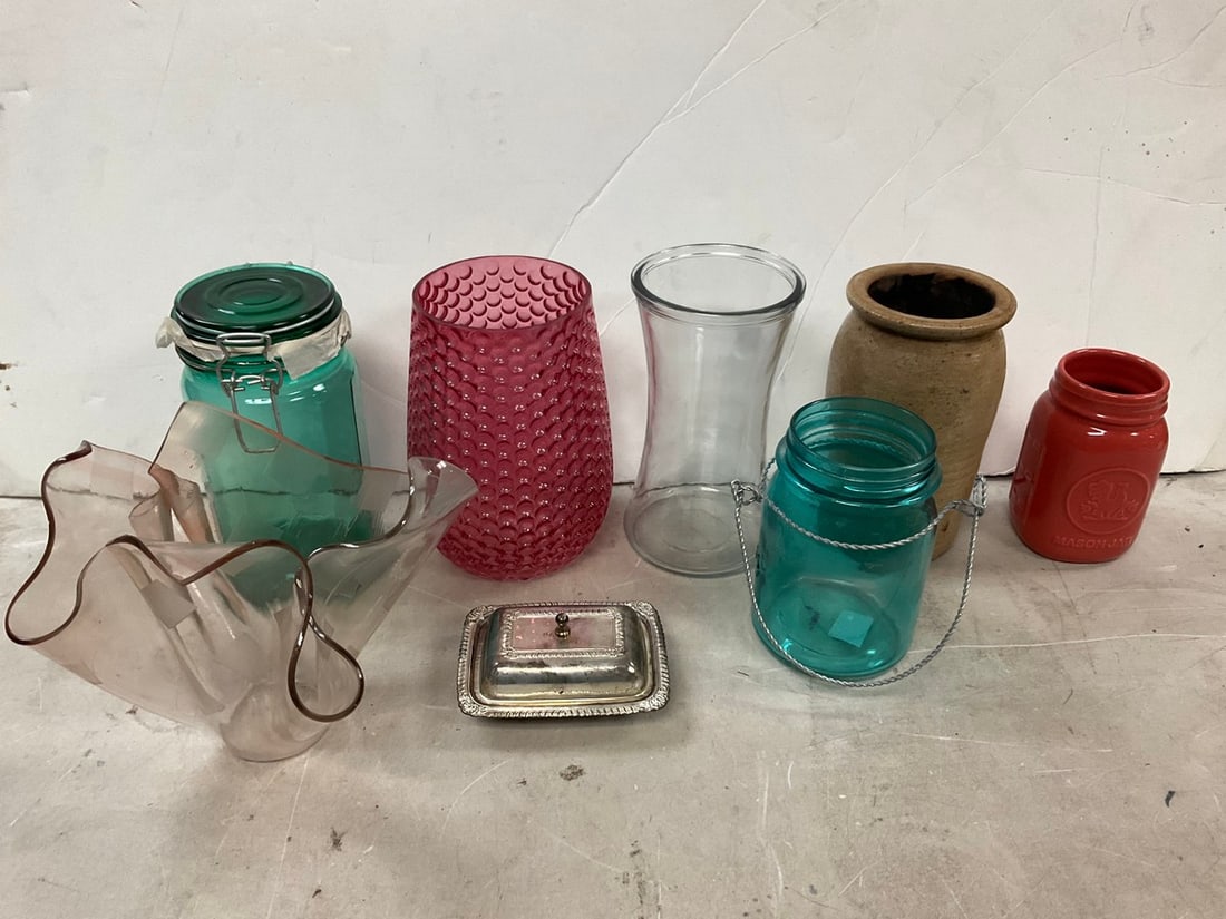 Assorted Jars, Vases and more (Tallest – 8 in): Assorted Jars, Vases and more (Tallest – 8 in)