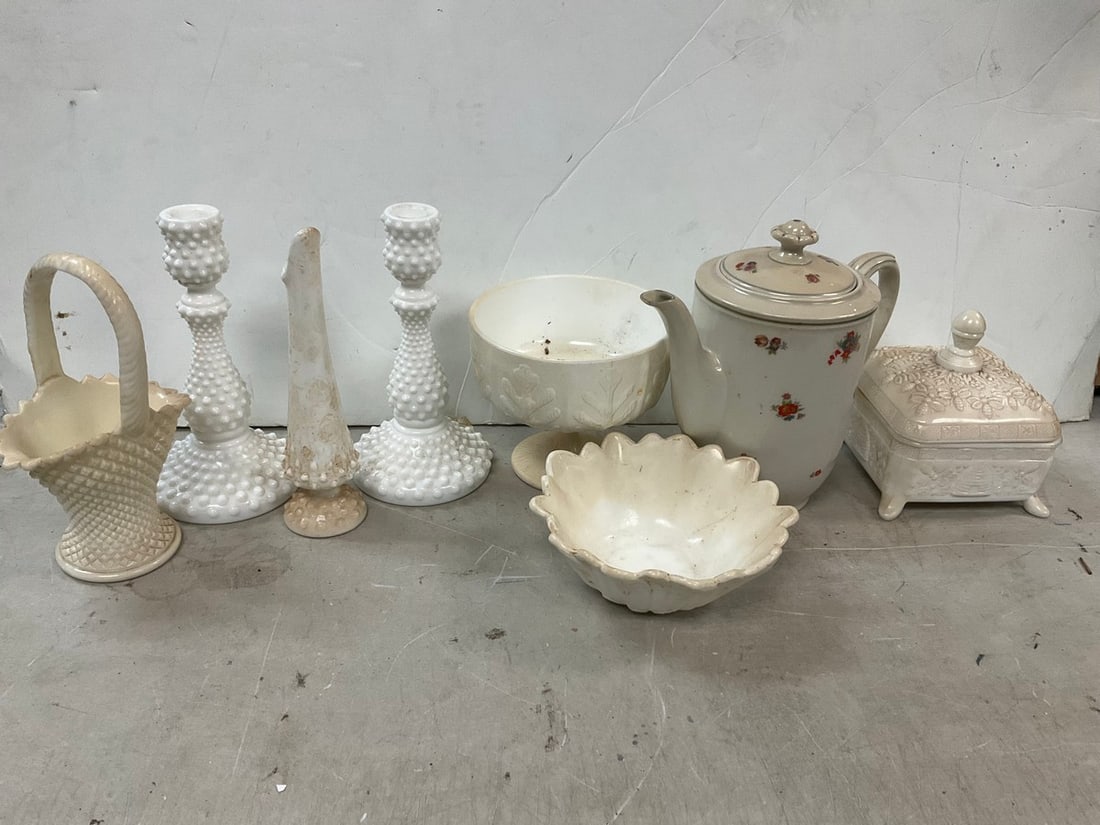 Candle Holders, Pitcher, bowls and more (tallest – 9.5 in.): Candle Holders, Pitcher, bowls and more (tallest – 9.5 in.)