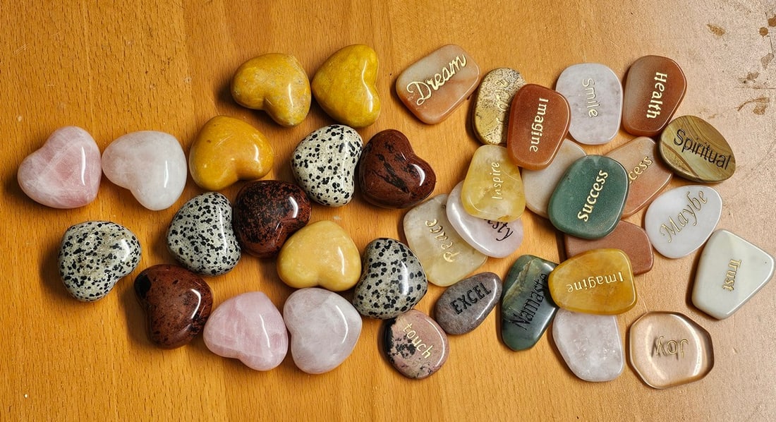 Natural Stone Hearts and Engraved Inspiration Stones (1 of 3)