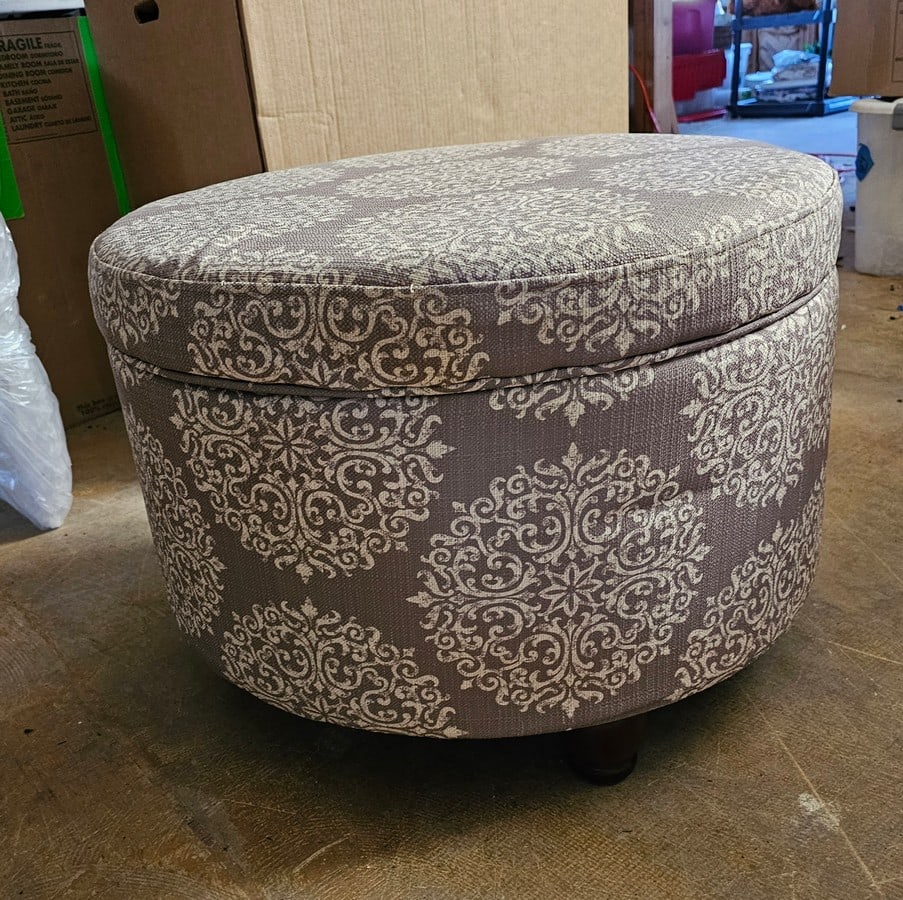 Upholstered Lidded Storage Ottoman 17x23" (1 of 1)