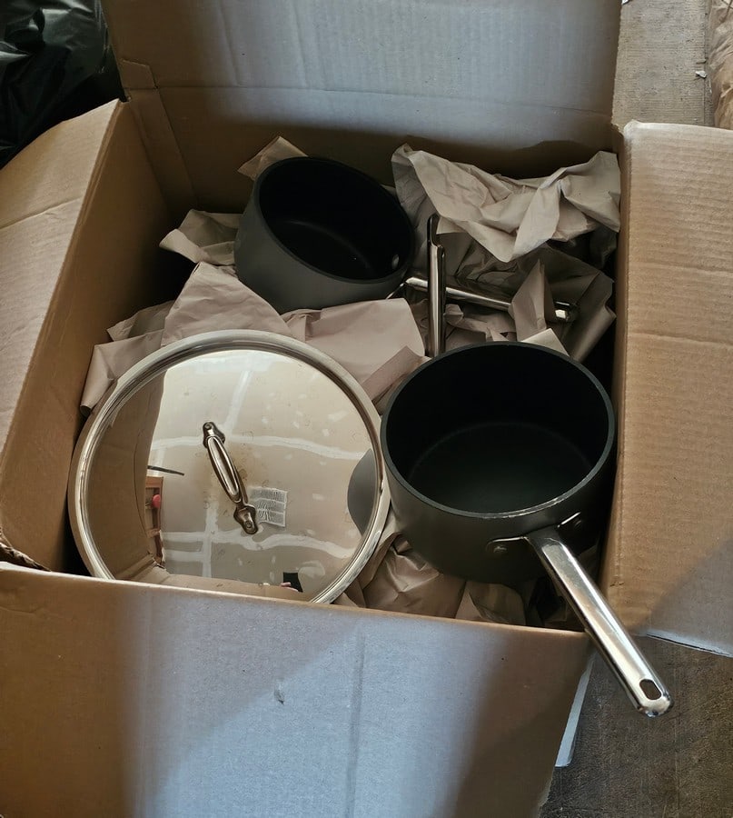Medium Home Depot sized Box of Cookware, pots and pans (1 of 1)