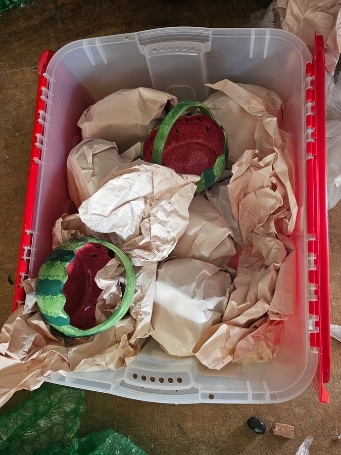 Tote Filled Linens N Things Ceramic Watermelon Bowls (1 of 1)