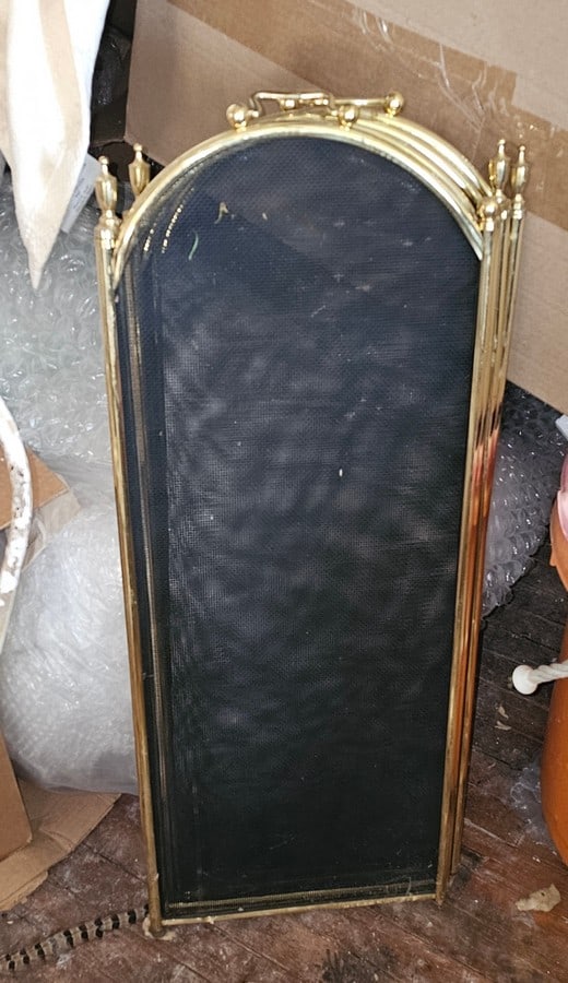 Brass Folding Fireplace Screen 4 panel each 34x13" (1 of 1)