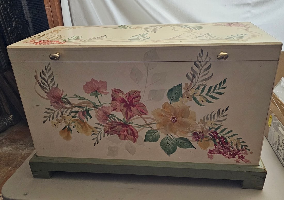 Painted Wooden Chest 19x30x16" (1 of 1)