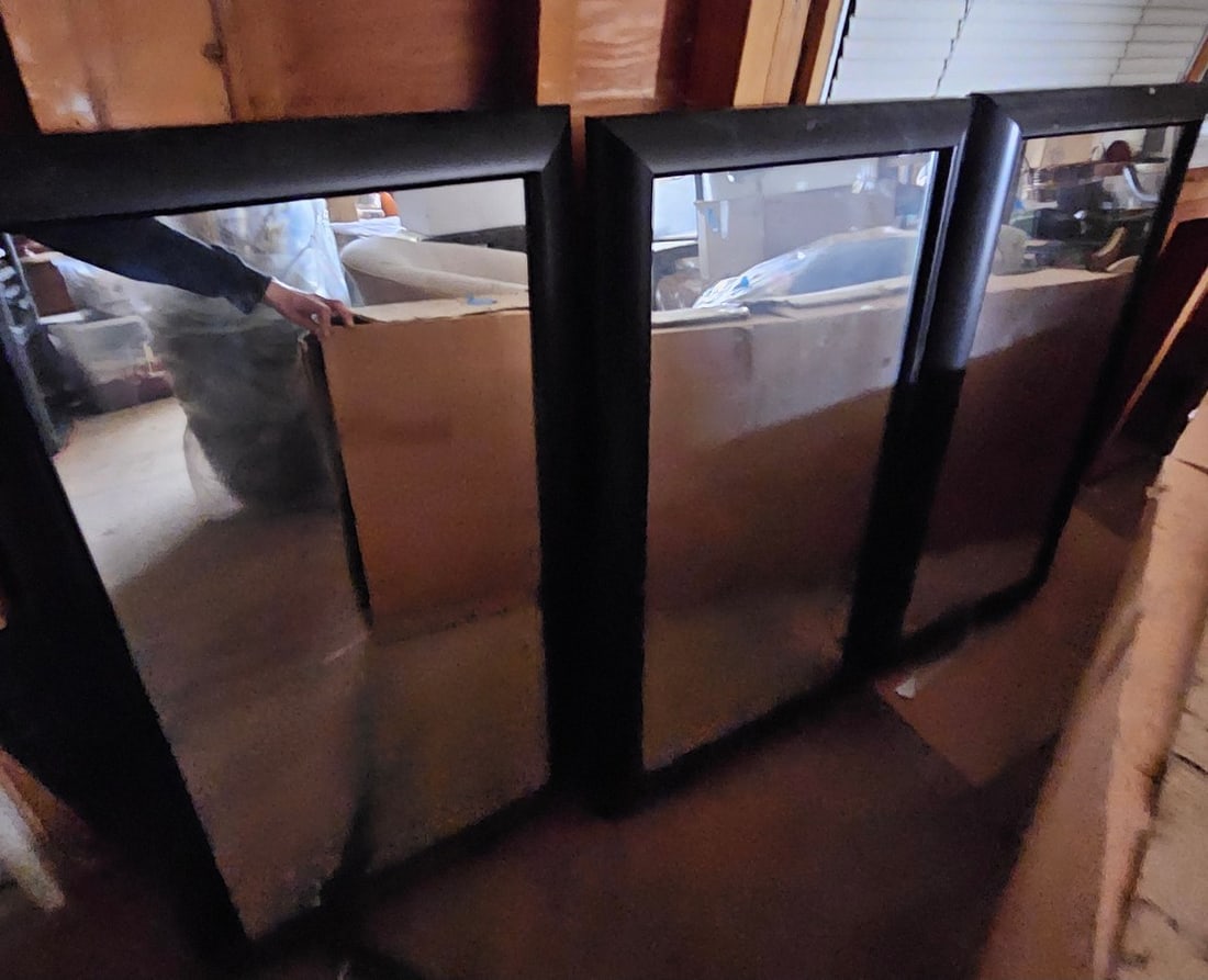 3 Black Framed Wall Mirrors each 40x22" (1 of 1)