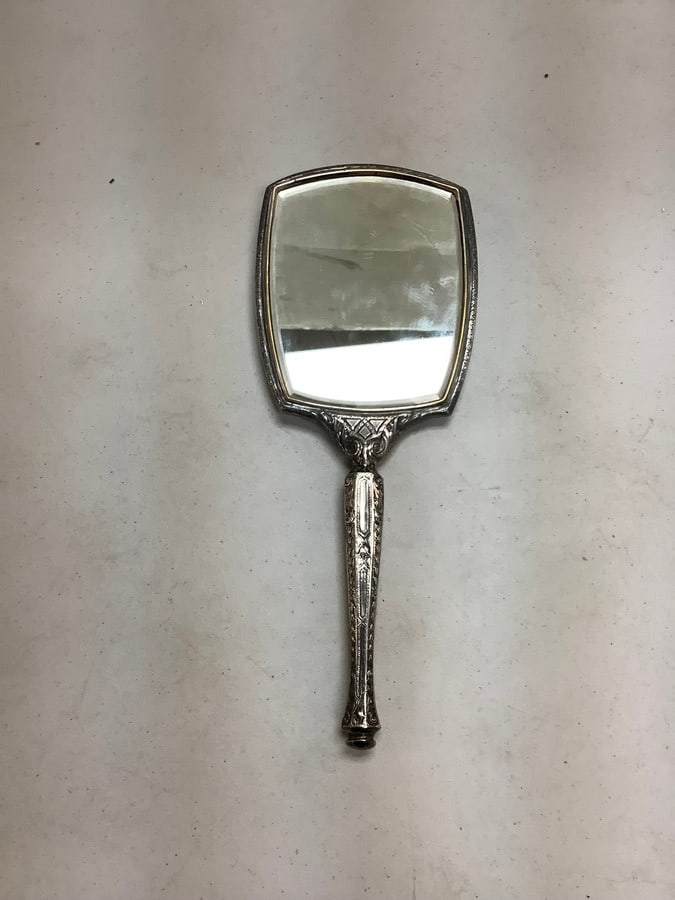 Inlaid Victorian Era Hand Mirror: Inlaid Victorian Era Hand Mirror