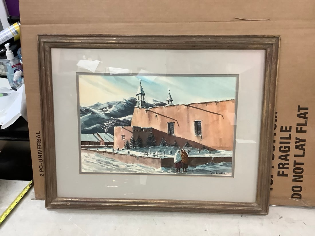 Ballard Signed Watercolor 27x21": Ballard Signed Watercolor 27x21"