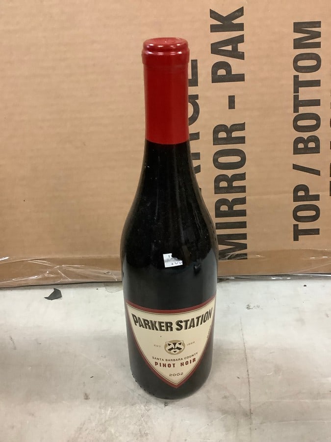 Parker Station Pinot Noir Sealed: Any contents in bottle is Free; You are bidding on the bottle & unbroken tax stamp