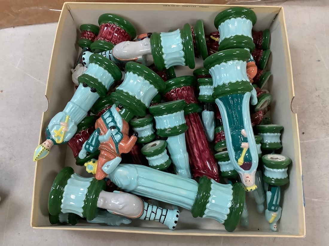 Large lot of ceramic chess pieces (unknown if all there) (1 of 1)