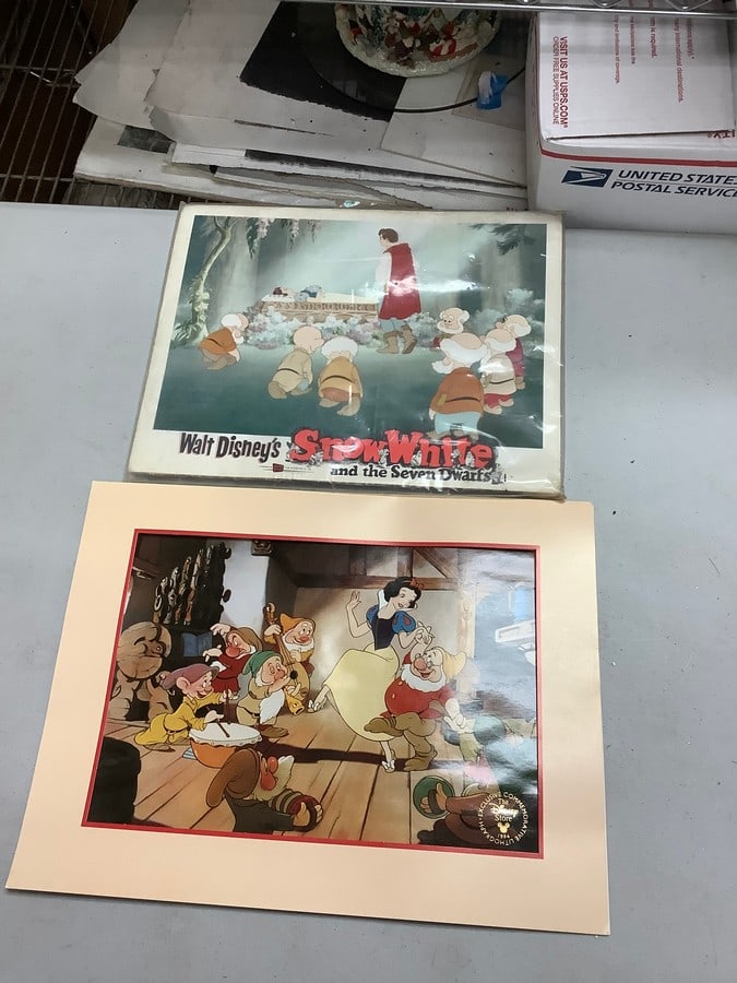 DISNEY SNOW WHITE movie card and lithograph (1 of 1)