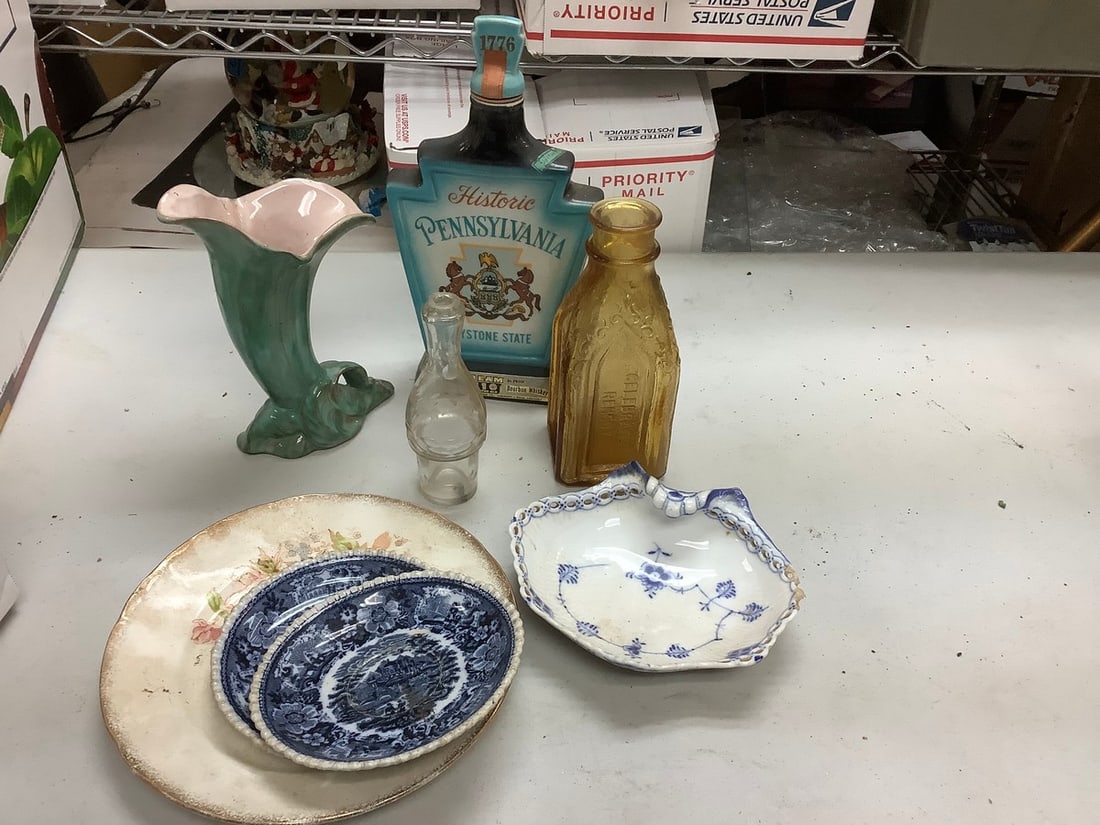 Vintage decantors, bottles, stangl vase and more: Vintage decantors, bottles, stangl vase and more