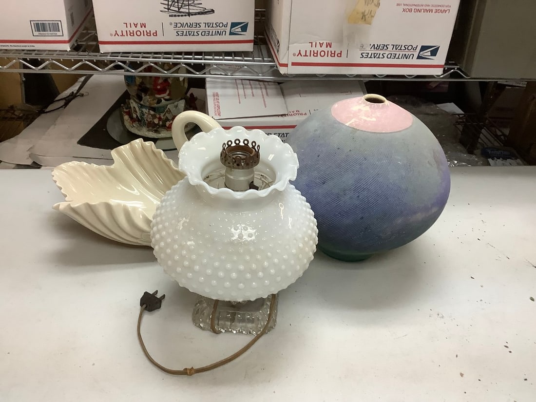 Signed by artist ROSE, LENOX, bedroom lamp: Signed by artist ROSE, LENOX, bedroom lamp
