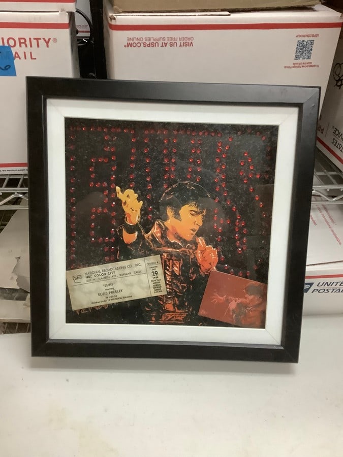 Elvis Presely Picture with 1968 Original Ticket (1 of 1)