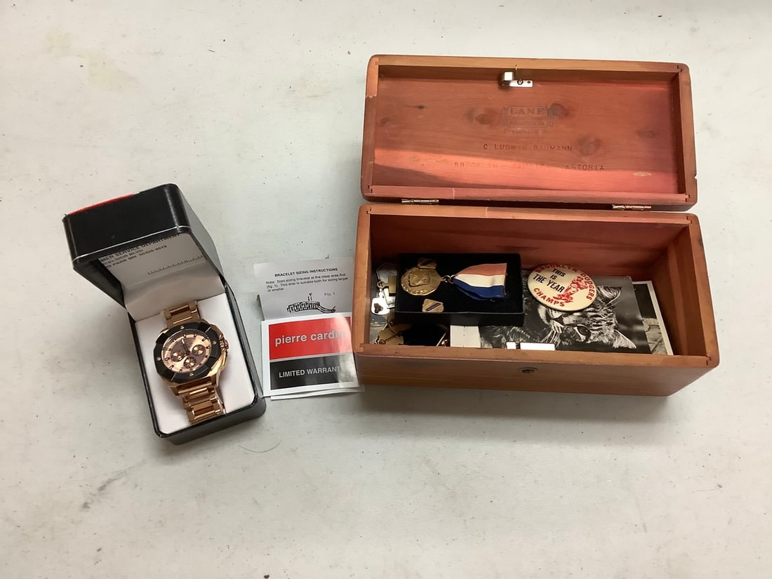 Rose Gold Invicta Watch Wood Box Pins And More Auction