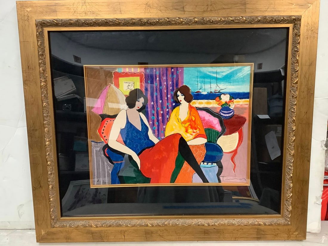 Framed serigraph signed Tarkay ocean view (1 of 1)