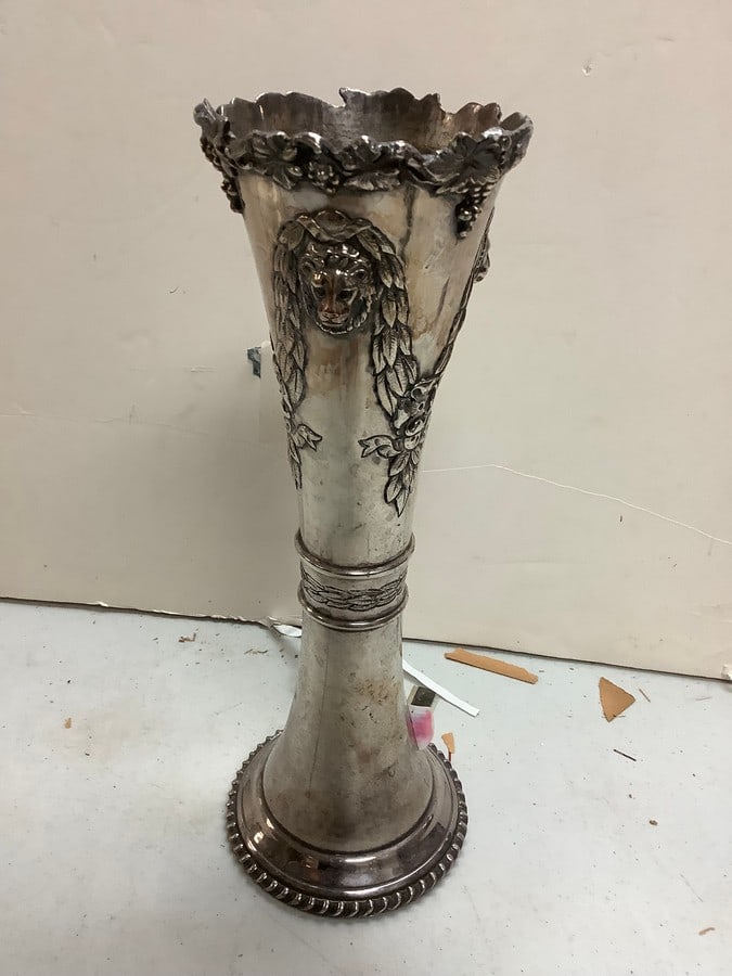 Sheffield England Silver plate vase 12": Sheffield England Silver plate vase 12"