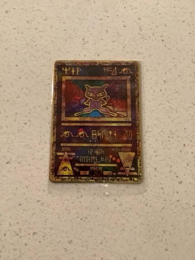 POKEMON ANCIENT MEW metal promo card from movie: POKEMON ANCIENT MEW metal promo card from movie