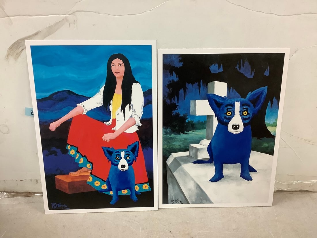 Lot of 2 George Rodrigue Prints in Color Largest 10.5x7in. (1 of 1)