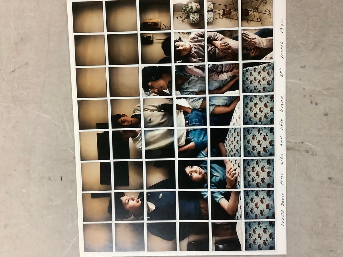 David Hockney "Arnold, David, Peter, Elsa and Little Diana" Print in Colors Mounted 10.5x8.5" (1 of 1)