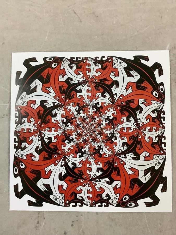 MC Escher Print in Colors 9x9" (1 of 1)