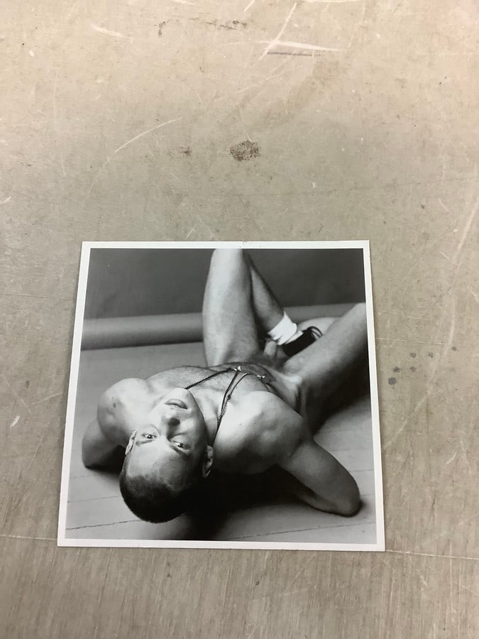 Stanley Stellar black and white male nude, 1990 5x7in.: Stanley Stellar black and white male nude, 1990 5x7in.