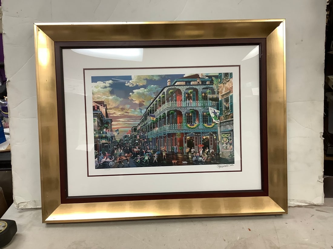 Framed Signed Alexander Chen, The Royal Cafe Seriolithograph 23.75x29.5" (1 of 1)