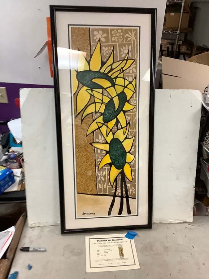 Signed Serigraph "Sunflowers Ecstasy" by Avi Ben-Simhon #111/395 with COA 48.5x21.5" (1 of 1)