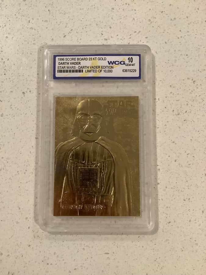 LIMITED EDITION WCG GEM MINT 10 1996 SCORE BOARD 23 KT GOLD DARTH VADER STAR WARS (1 of 1)