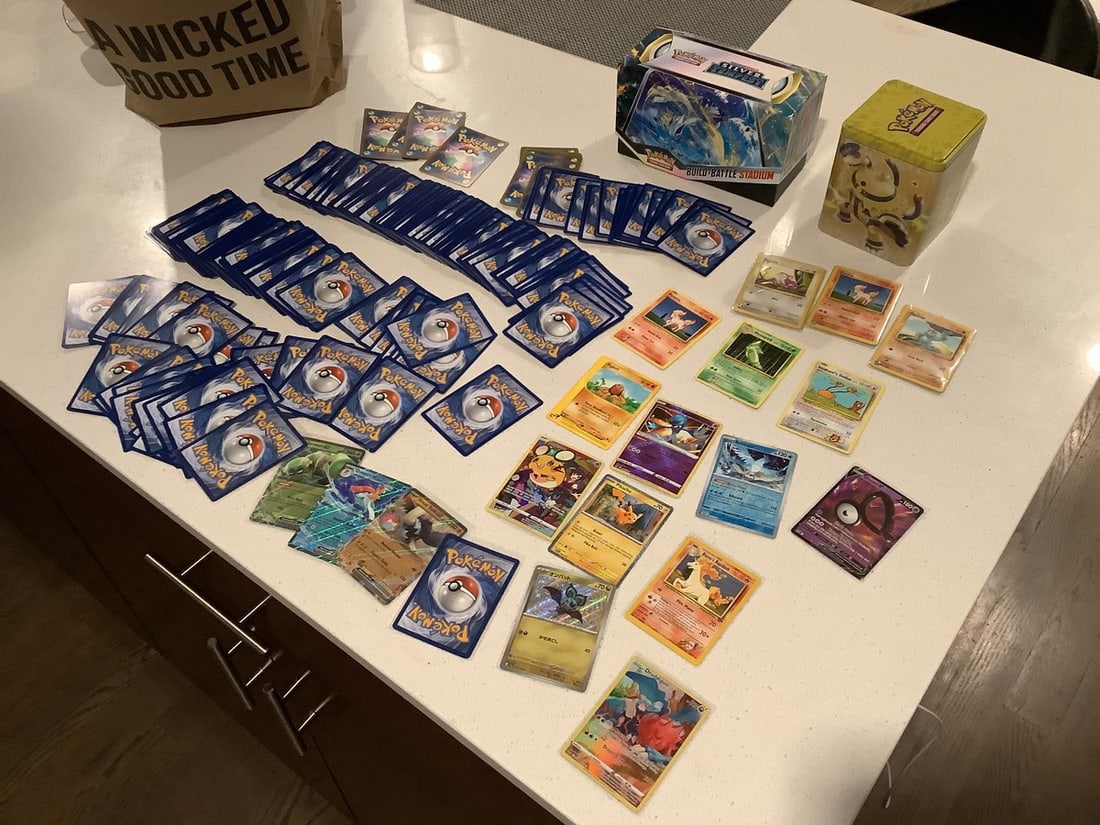 HUGE lot of empty SILVER TEMPEST BOX, Tin,vintage to recent HOLO's, EX's, FULL ARTS, V's, RADIANT's, (1 of 1)