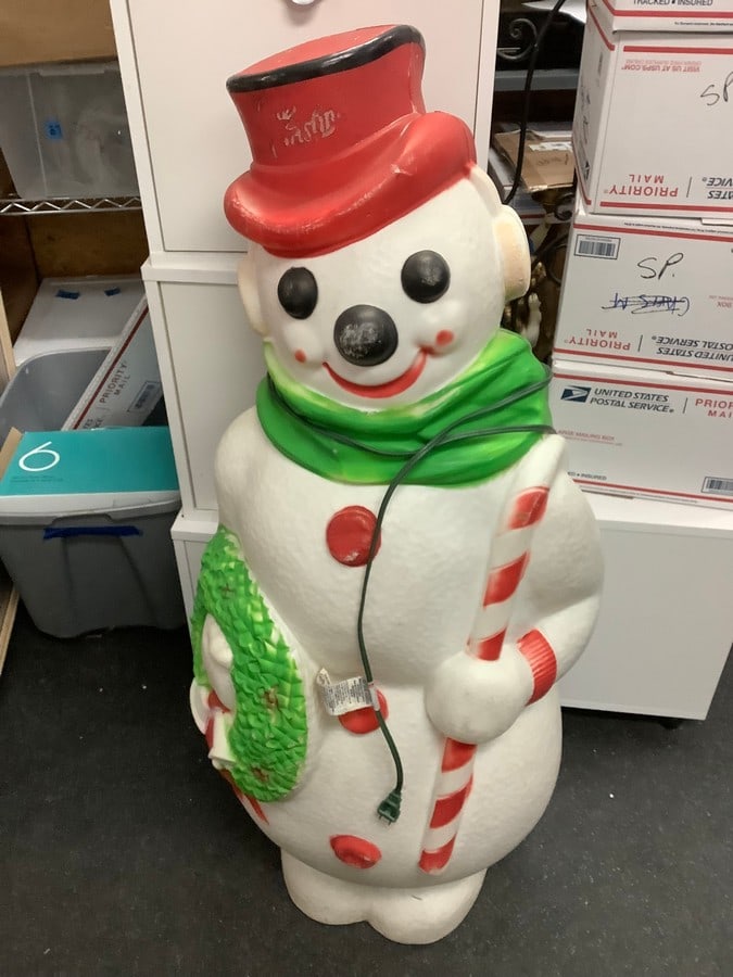 Vintage light up blow mold Snowman 46": Vintage light up blow mold Snowman 46"