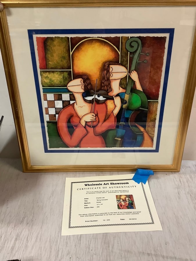 Lot of "String concerto" by Charles Lee 14x14in.: Lot of "String concerto" by Charles Lee 14x14in.