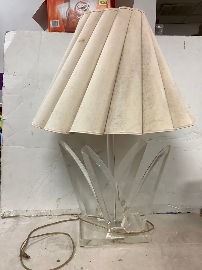 Lucite signed Van Teal 31in.tall: Lucite signed Van Teal 31in.tall