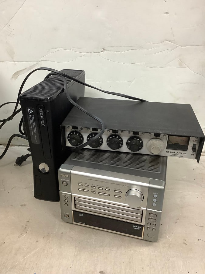 Xbox 360, shure microphone mixer, and more (1 of 1)