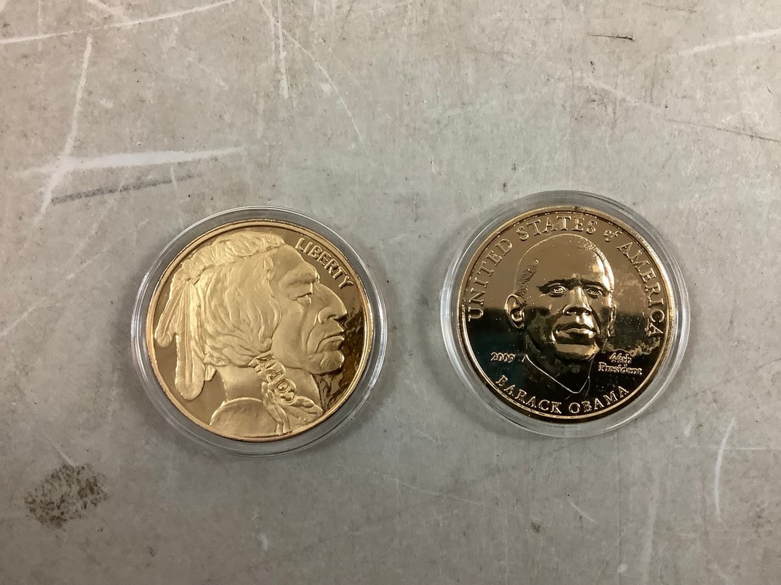 OBAMA COIN and copy of GOLD BUFFALO: OBAMA COIN and copy of GOLD BUFFALO