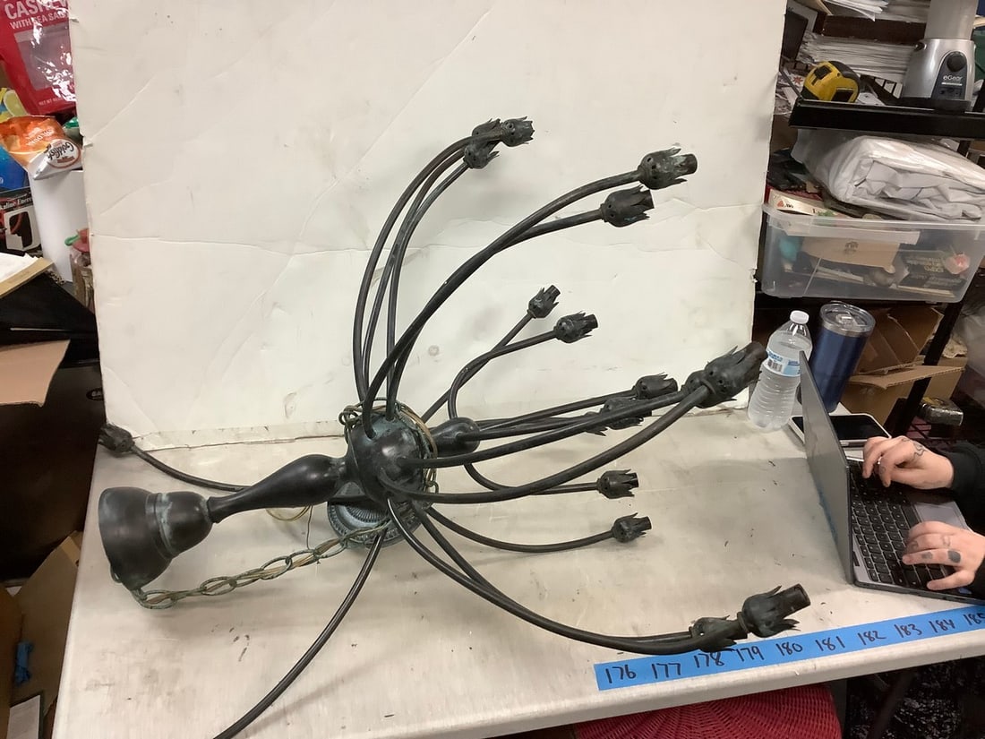 Vintage copper chandelier 28x30.5" (1 of 1)