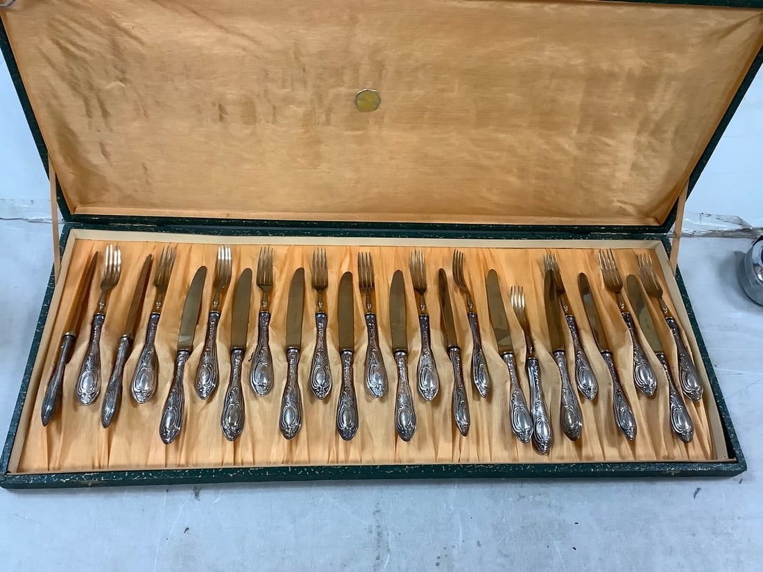 Italian 800 Silver Knife and Fork Set: Italian 800 Silver Knife and Fork Set