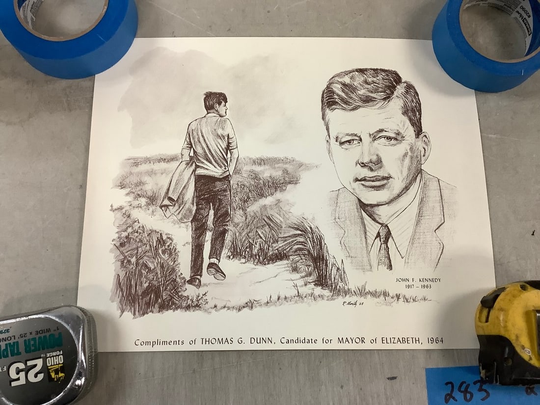 1964 JFK Print for Mayor Dunn: 1964 JFK Print for Mayor Dunn