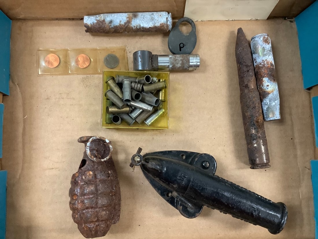 Lot of grenade, cannon, collectable coins, and more (1 of 1)