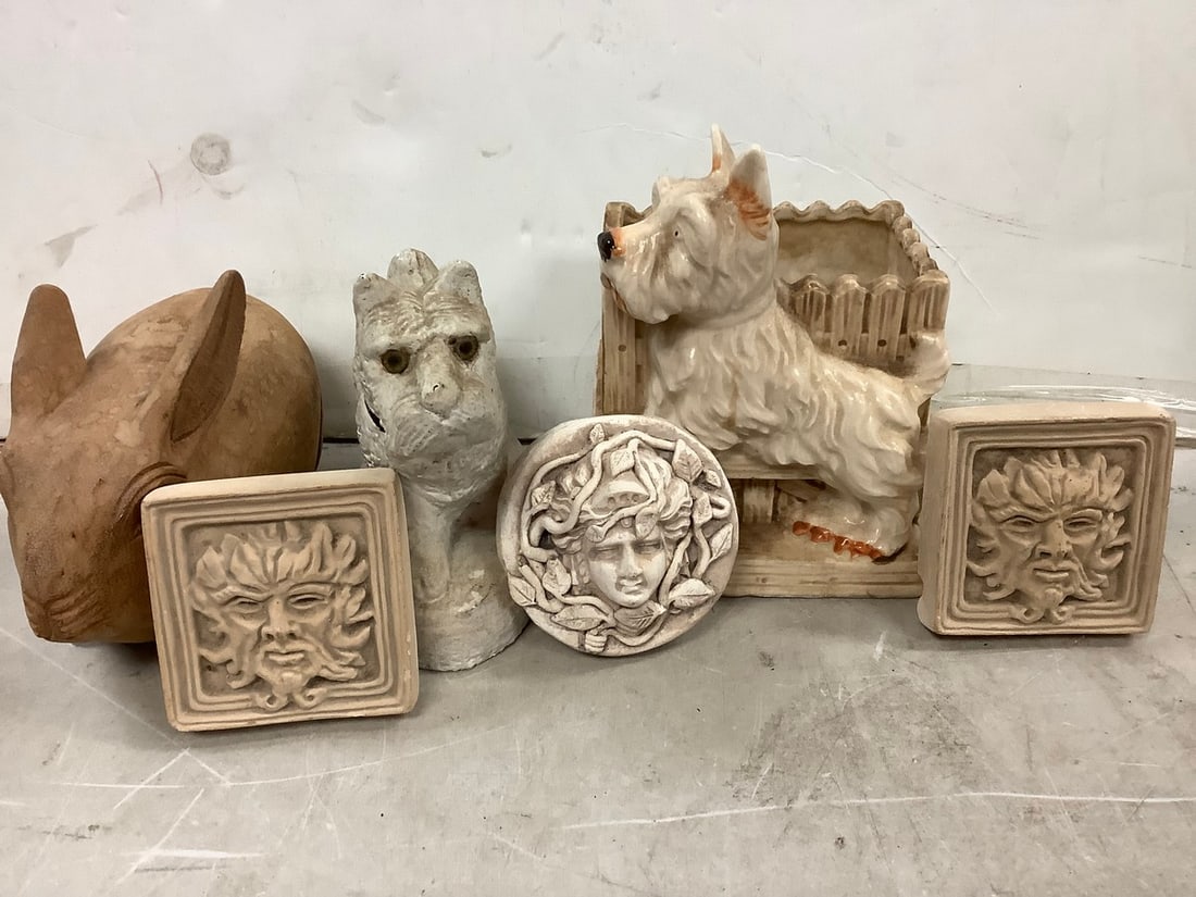 Lot of dog statues, wood bunny, and more (1 of 1)