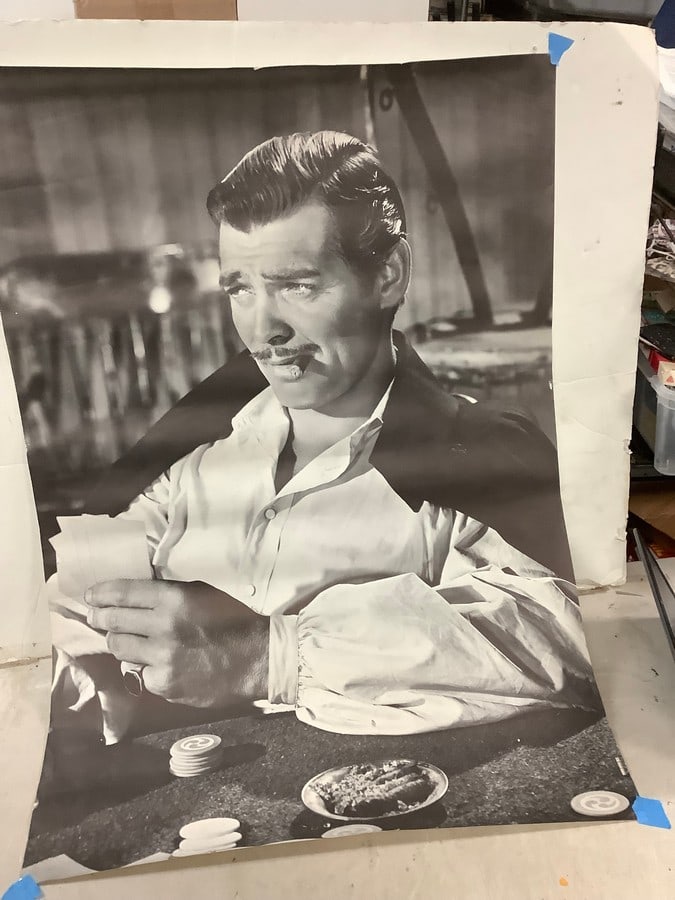 Vintage Clark Gable Gone With the Wind Poster 41"x28" (1 of 1)