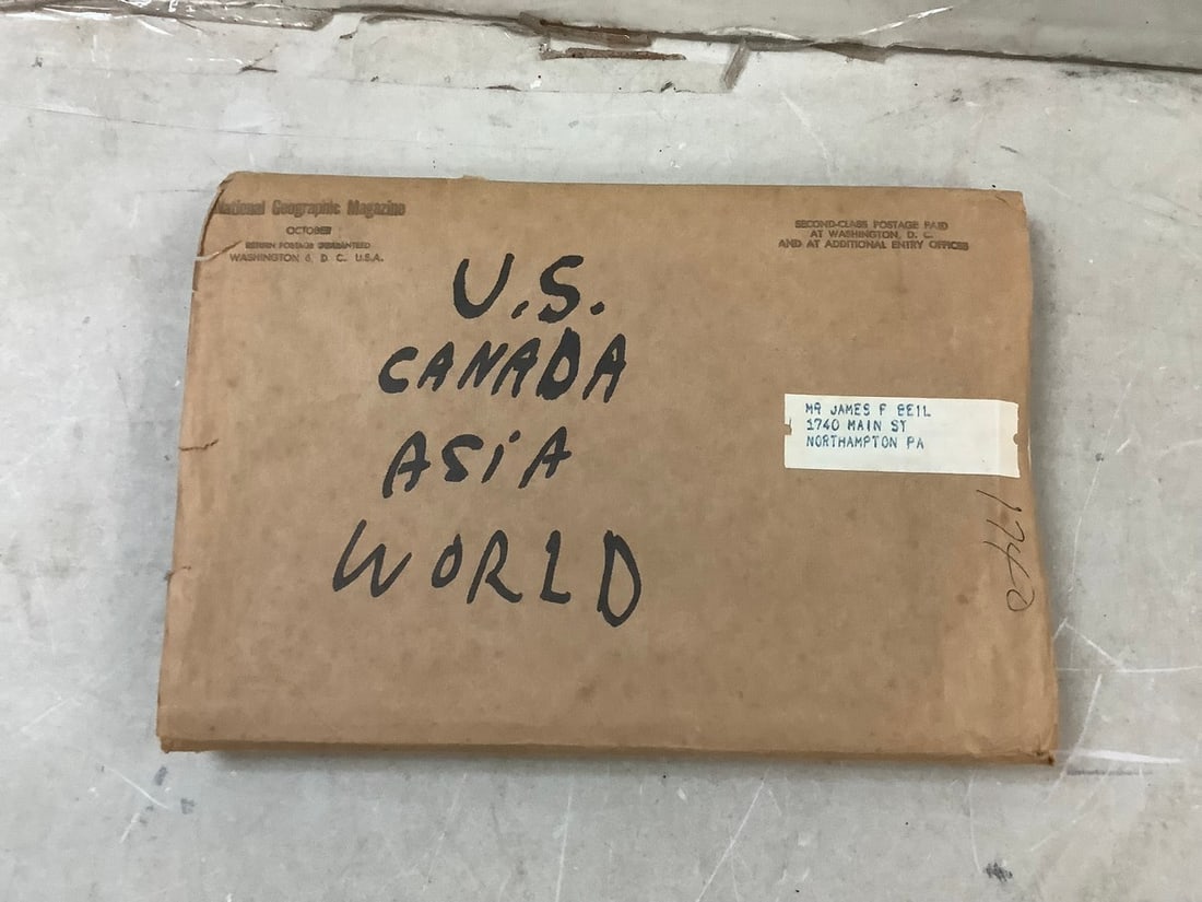 National Geographic Maps 1940's and 1950's USA, Canada, Asia World Map (1 of 1)