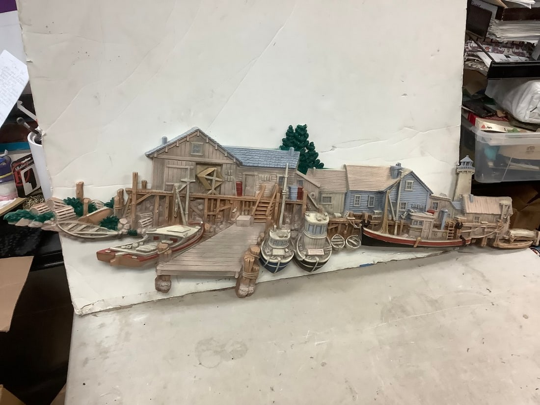 Hard Plastic 3D Art Fisherman Dock 53.5" long: Hard Plastic 3D Art Fisherman Dock 53.5" long