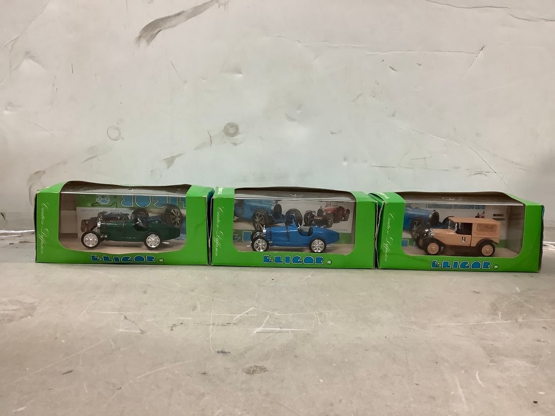 Lot of Elicor Bugatti (2) and Ford V8 (1) (1 of 1)