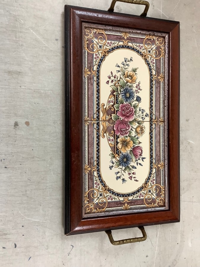 Hand painted tile serving tray 14x8 (1 of 1)