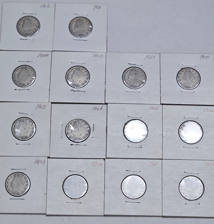Antique Liberty Head Nickel Coin Grouping (1 of 2)