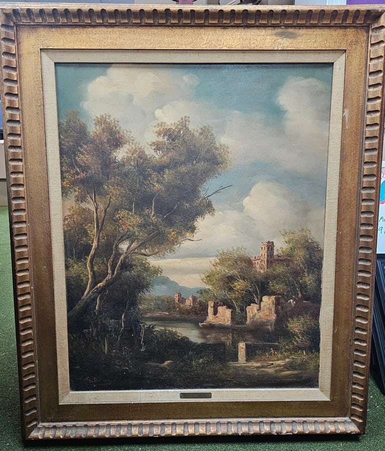George Roni Framed Italian Countryside Print frame; 39x33": George Roni Framed Italian Countryside Print frame; 39x33"