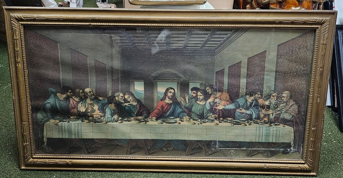 Vintage The Last Supper Print frame; 17x31.5" (1 of 1)